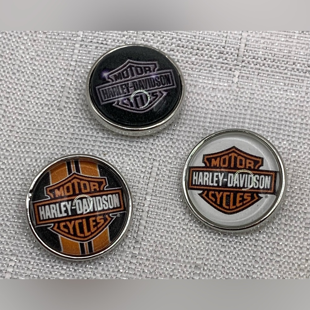 Classic - Harley Davidson - Set of 3 - 18mm/20mm Snap Button Charms - HD